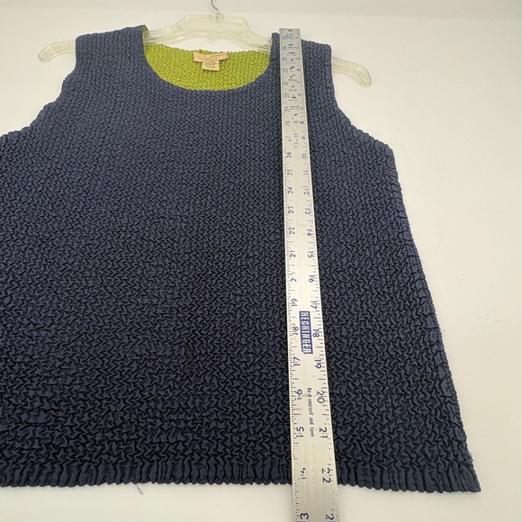 Choices Womens Sleeveless Tank Top‎ Green/Black Textured Reversible Medium - Picture 6 of 7